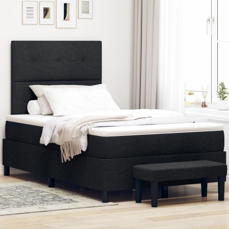 Cama con somier con colchón y banco negro 120x200 cm tela de , Camas y somieres - Ref: Foro24-3344060, Precio: 481,62 €, Desc...