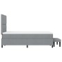 Cama con Base de Resortes con Colchón y Banco Gris Claro 120x200 cm Tela de , Camas y somieres - Ref: Foro24-3344058, Precio:...