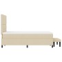 Cama Box Spring con Colchón y Banco Crema 120x200 cm Tela de , Camas y somieres - Ref: Foro24-3344063, Precio: 462,56 €, Desc...