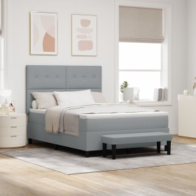 Cama con Resortes y Colchón Gris Claro 140x190 cm Tela de , Camas y somieres - Ref: Foro24-3344065, Precio: 557,45 €, Descuen...
