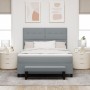 Cama con Resortes y Colchón Gris Claro 140x190 cm Tela de , Camas y somieres - Ref: Foro24-3344065, Precio: 557,45 €, Descuen...