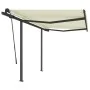 Toldo manual retráctil con postes crema 3x2,5 m de vidaXL, Toldos - Ref: Foro24-3070097, Precio: 300,15 €, Descuento: %