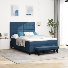 Cama con Somier con Colchón & Banco Azul 140x190 cm Tela de , Camas y somieres - Ref: Foro24-3344071, Precio: 551,14 €, Descu...