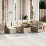 Set de sofás de jardín 9 pzas con cojines ratán sintético beige en Conjuntos de jardín | Comprar online en Foru.es
