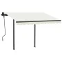Toldo manual retráctil con postes crema 3x2,5 m de vidaXL, Toldos - Ref: Foro24-3070097, Precio: 300,15 €, Descuento: %