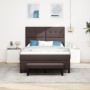 Cama con Box Spring con Colchón y Bancó Marrón Oscuro 140x200 cm Tela de , Camas y somieres - Ref: Foro24-3344075, Precio: 54...