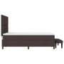 Cama con Box Spring con Colchón y Bancó Marrón Oscuro 140x200 cm Tela de , Camas y somieres - Ref: Foro24-3344075, Precio: 54...