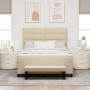 Cama con Base de Resortes con Colchón y Banco Crema 140x200 cm Tela de , Camas y somieres - Ref: Foro24-3344077, Precio: 560,...