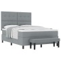Cama con Box Spring con Colchón y Banco Gris Claro 160x200 cm Tela de , Camas y somieres - Ref: Foro24-3344079, Precio: 597,0...