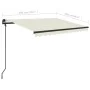 Toldo manual retráctil con postes crema 3x2,5 m de vidaXL, Toldos - Ref: Foro24-3070097, Precio: 300,15 €, Descuento: %