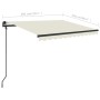 Toldo manual retráctil con postes crema 3x2,5 m de vidaXL, Toldos - Ref: Foro24-3070097, Precio: 353,43 €, Descuento: %