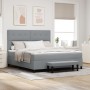 Cama de muelles con colchón y banco gris claro 180x200 cm tela de , Camas y somieres - Ref: Foro24-3344086, Precio: 657,10 €,...