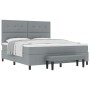 Cama de muelles con colchón y banco gris claro 180x200 cm tela de , Camas y somieres - Ref: Foro24-3344086, Precio: 657,10 €,...
