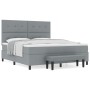 Cama de muelles con colchón y banco gris claro 180x200 cm tela de , Camas y somieres - Ref: Foro24-3344086, Precio: 657,10 €,...