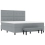 Cama de muelles con colchón y banco gris claro 180x200 cm tela de , Camas y somieres - Ref: Foro24-3344086, Precio: 657,10 €,...