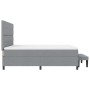 Cama de muelles con colchón y banco gris claro 180x200 cm tela de , Camas y somieres - Ref: Foro24-3344086, Precio: 657,10 €,...