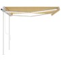 Toldo automático LED sensor de viento amarillo blanco 4,5x3,5 m de vidaXL, Toldos - Ref: Foro24-3070053, Precio: 805,78 €, De...