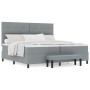 Cama con Muelles, Colchón y Banco Gris Claro 200x200 cm Tela de , Camas y somieres - Ref: Foro24-3344093, Precio: 844,68 €, D...