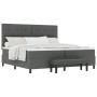 Cama con somier de con colchón y banco gris oscuro 200x200 cm tela de , Camas y somieres - Ref: Foro24-3344094, Precio: 758,4...