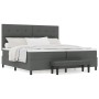 Cama con somier de con colchón y banco gris oscuro 200x200 cm tela de , Camas y somieres - Ref: Foro24-3344094, Precio: 758,4...