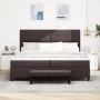 Cama con Box Spring con Colchón y Banco Marrón Oscuro 200x200 cm Tela de , Camas y somieres - Ref: Foro24-3344096, Precio: 78...