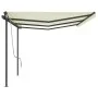Toldo retráctil automático con postes crema 6x3 m de vidaXL, Toldos - Ref: Foro24-3070207, Precio: 693,51 €, Descuento: %