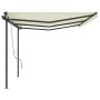 Toldo retráctil automático con postes crema 6x3 m de vidaXL, Toldos - Ref: Foro24-3070207, Precio: 659,58 €, Descuento: %