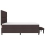 Cama con Box Spring con Colchón y Banco Marrón Oscuro 200x200 cm Tela de , Camas y somieres - Ref: Foro24-3344096, Precio: 78...
