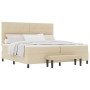 Cama con somier con colchón y banco crema 200x200 cm Tela de , Camas y somieres - Ref: Foro24-3344098, Precio: 706,51 €, Desc...