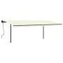 Toldo retráctil automático con postes crema 6x3 m de vidaXL, Toldos - Ref: Foro24-3070207, Precio: 693,51 €, Descuento: %