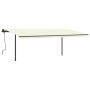 Toldo retráctil automático con postes crema 6x3 m de vidaXL, Toldos - Ref: Foro24-3070207, Precio: 659,58 €, Descuento: %