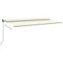 Toldo retráctil automático con postes crema 6x3 m de vidaXL, Toldos - Ref: Foro24-3070207, Precio: 693,51 €, Descuento: %