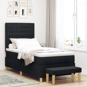 Cama con Base con Colchón y Banco Negro 90x200 cm Tela de , Camas y somieres - Ref: Foro24-3344193, Precio: 345,41 €, Descuen...