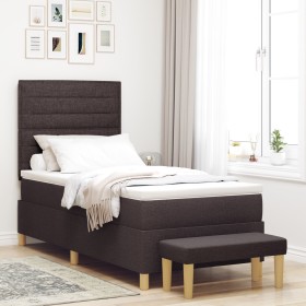 Estructura de Cama con Colchón Juego de 2 Marrón Oscuro Tela de , Camas y somieres - Ref: Foro24-3344194, Precio: 372,51 €, D...