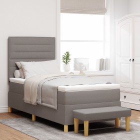 Cama con Somier con Colchón y Banco Taupe 90x200 cm Tela de , Camas y somieres - Ref: Foro24-3344195, Precio: 409,49 €, Descu...