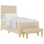 Cama con Somier con Colchón y Banco Crema 90x200 cm Tela de , Camas y somieres - Ref: Foro24-3344196, Precio: 354,47 €, Descu...