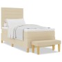Cama con Somier con Colchón y Banco Crema 90x200 cm Tela de , Camas y somieres - Ref: Foro24-3344196, Precio: 354,47 €, Descu...