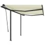 Toldo automático retráctil con postes color crema 3x2,5 m de vidaXL, Toldos - Ref: Foro24-3070107, Precio: 409,33 €, Descuent...