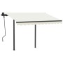 Toldo automático retráctil con postes color crema 3x2,5 m de vidaXL, Toldos - Ref: Foro24-3070107, Precio: 441,14 €, Descuent...