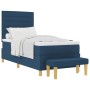 Cama con base de resortes con colchón y banco azul 100x200 cm tela de , Camas y somieres - Ref: Foro24-3344204, Precio: 382,6...