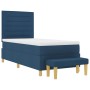 Cama con base de resortes con colchón y banco azul 100x200 cm tela de , Camas y somieres - Ref: Foro24-3344204, Precio: 382,6...