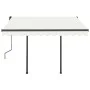 Toldo automático retráctil con postes color crema 3x2,5 m de vidaXL, Toldos - Ref: Foro24-3070107, Precio: 409,33 €, Descuent...