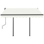 Toldo automático retráctil con postes color crema 3x2,5 m de vidaXL, Toldos - Ref: Foro24-3070107, Precio: 441,14 €, Descuent...