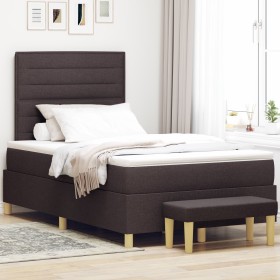 Cama Box Spring con Colchón y Banco Marrón Oscuro 120x200 cm Tela de , Camas y somieres - Ref: Foro24-3344215, Precio: 437,43...
