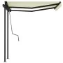 Toldo automático retráctil con postes color crema 3x2,5 m de vidaXL, Toldos - Ref: Foro24-3070107, Precio: 409,33 €, Descuent...