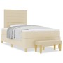 Cama de Somier con Colchón y Banco Crema 120x200 cm Tela de , Camas y somieres - Ref: Foro24-3344217, Precio: 460,37 €, Descu...