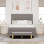 Cama Box Spring con Colchón & Banco Taupe 140x190 cm Tela de , Camas y somieres - Ref: Foro24-3344223, Precio: 556,18 €, Desc...