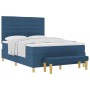 Cama con Base de Muelles con Colchón y Banco Azul 140x190 cm Tela de , Camas y somieres - Ref: Foro24-3344225, Precio: 565,34...