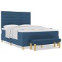 Cama con Base de Muelles con Colchón y Banco Azul 140x190 cm Tela de , Camas y somieres - Ref: Foro24-3344225, Precio: 565,34...