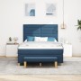 Cama con Base de Muelles con Colchón y Banco Azul 140x190 cm Tela de , Camas y somieres - Ref: Foro24-3344225, Precio: 565,34...